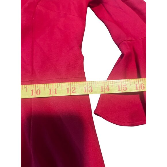 Trina Turk Red Lane V neckline bell sleeve sheath dress size XS - Picture 5 of 10